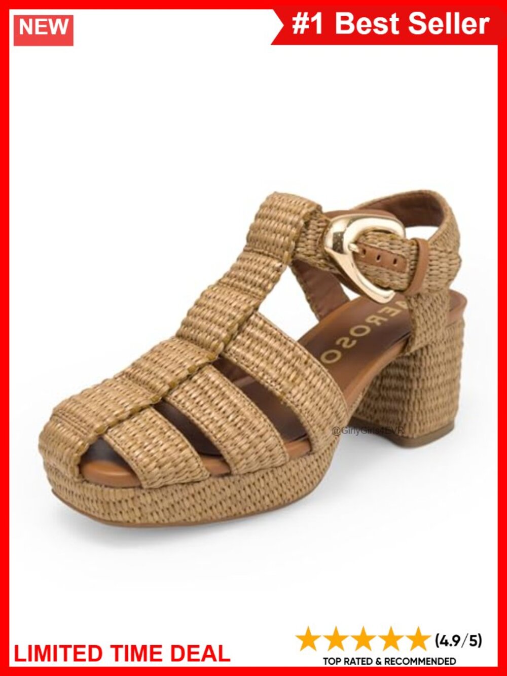 Caged Platform Sandal Basket Raffia OrthoLite Buckle